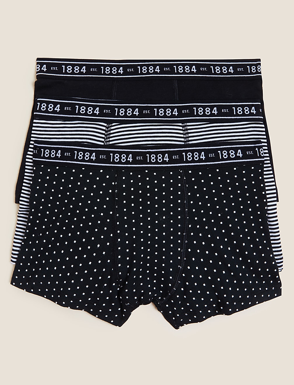 3pk Cotton Rich Patterned Trunks (6-16 Yrs)
