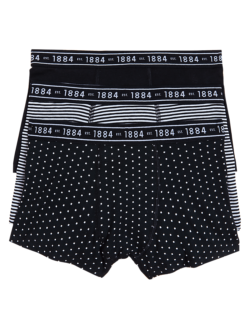3pk Cotton Rich Patterned Trunks (6-16 Yrs)