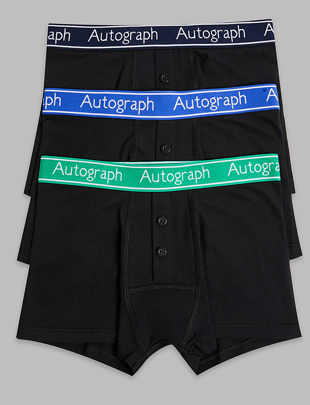 Buy 3 Pack Cotton with Lycra Trunks 6 16 Years at Marks Spencer