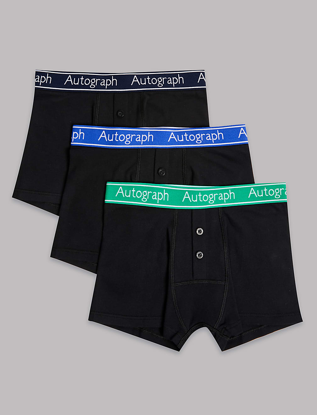 3 Pack Cotton with Lycra® Trunks (6-16 Years)