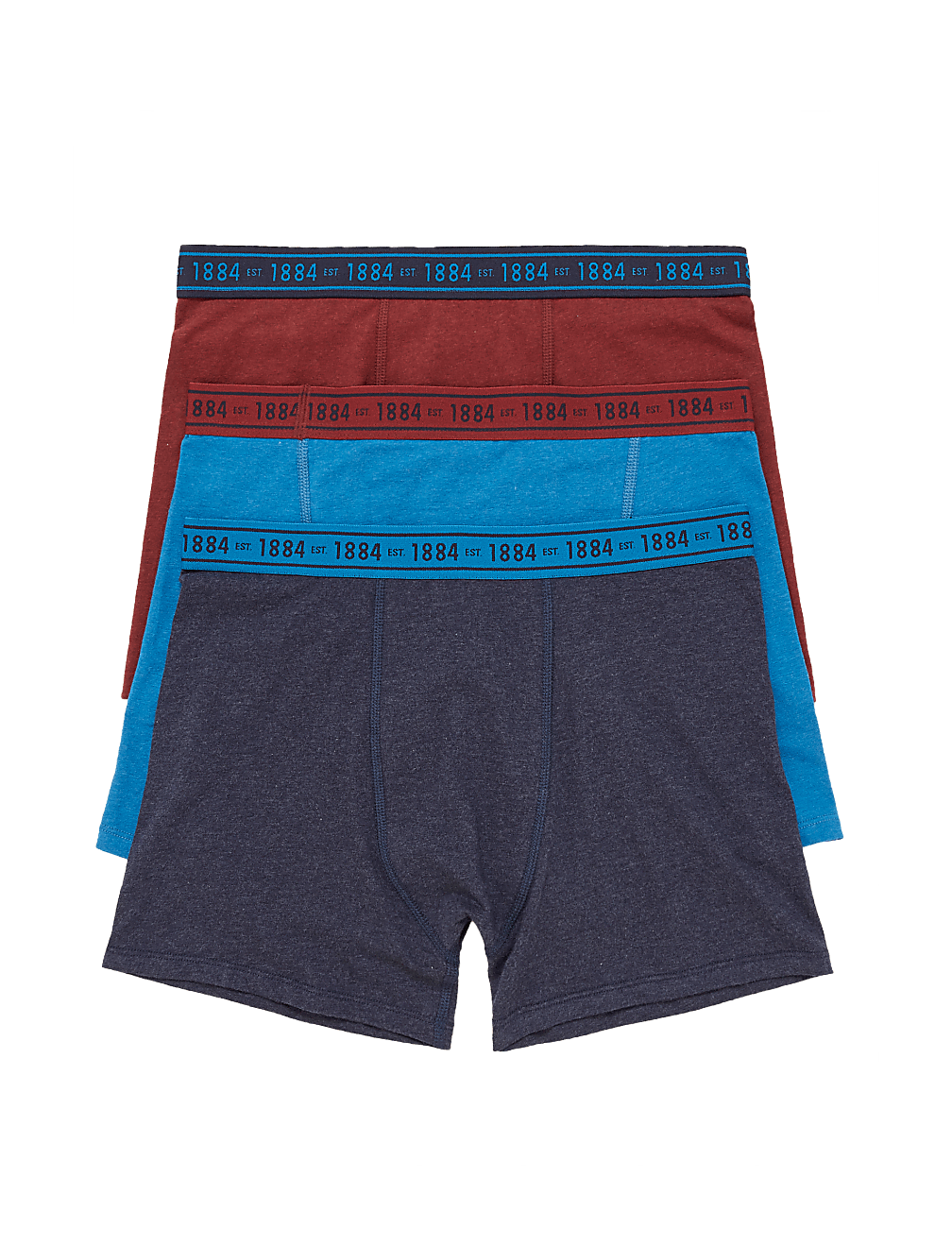 3pk Cotton with Lycra® Plain Trunks