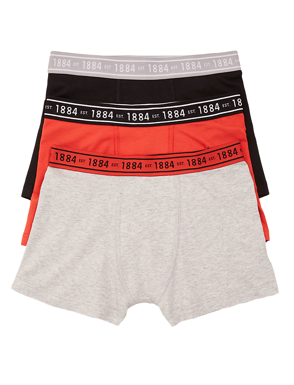 3pk Cotton Rich Plain Trunks (6-16 Yrs)