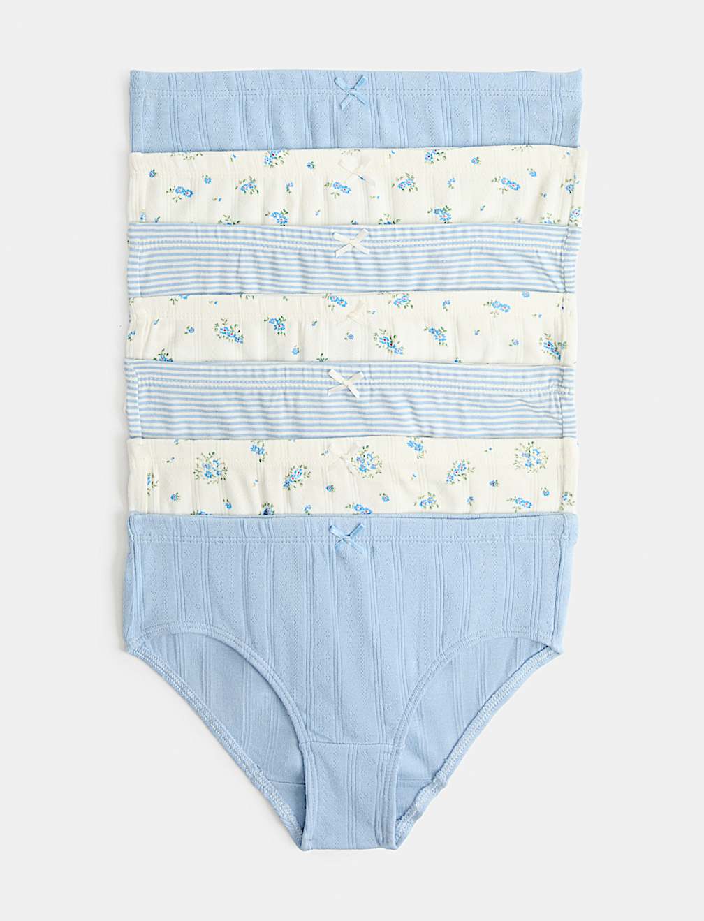 7 Pack Floral Striped Knickers (18 Mths - 16 Yrs)