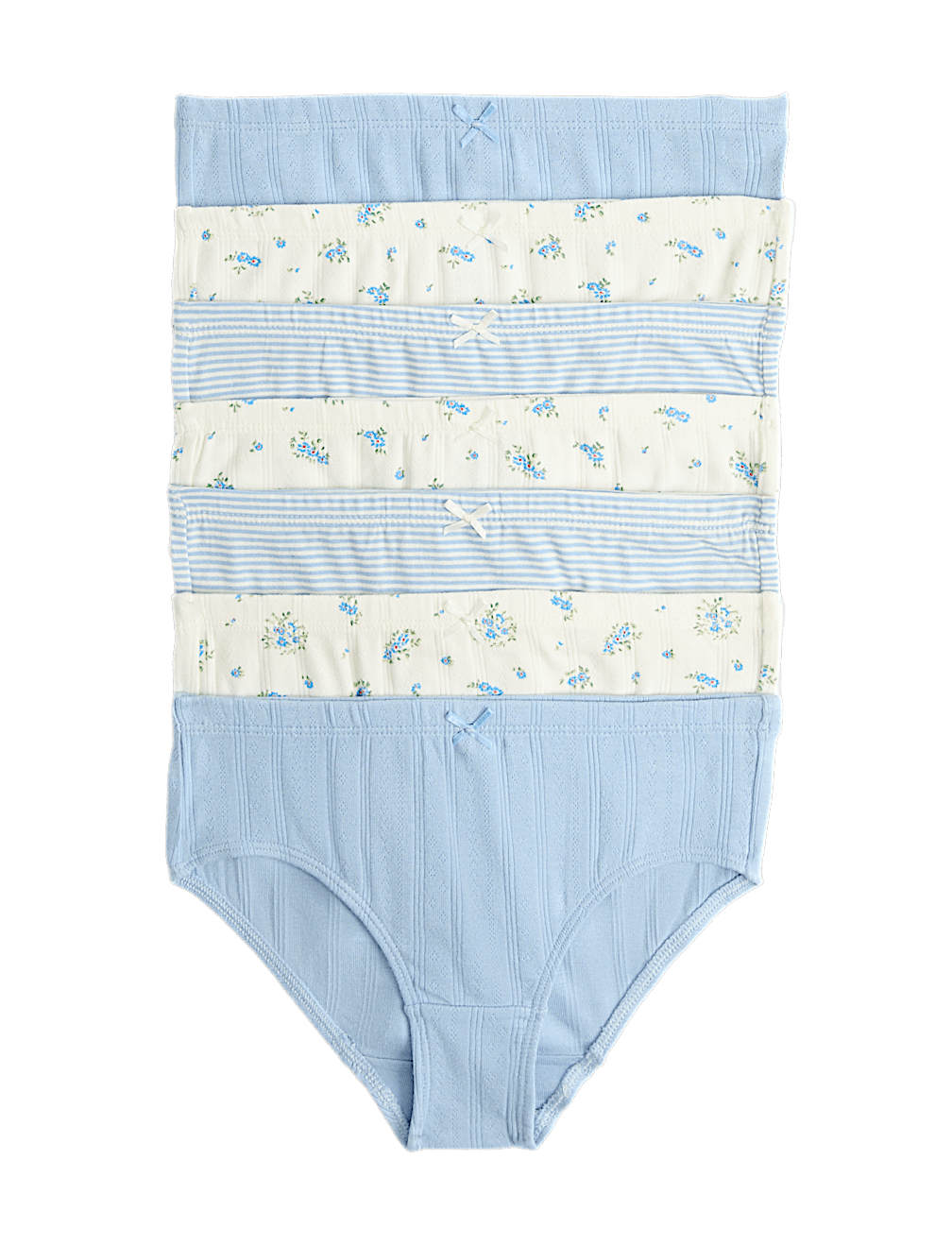7 Pack Floral Striped Knickers (18 Mths - 16 Yrs)