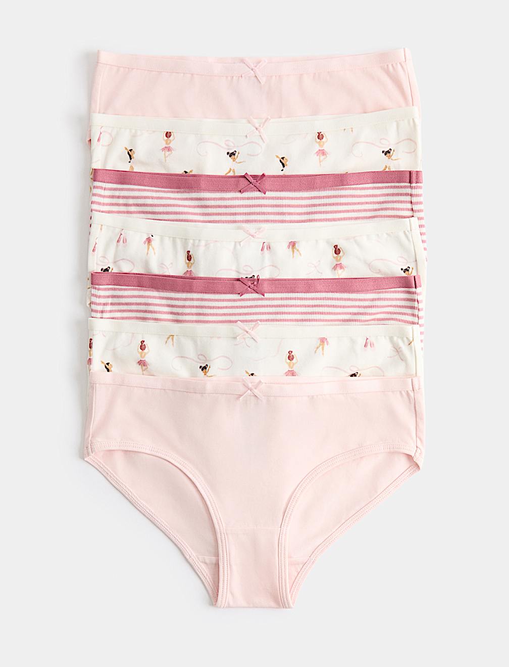7 Pack Cotton With Stretch Ballerina Knickers (18 Mths - 10 Yrs)