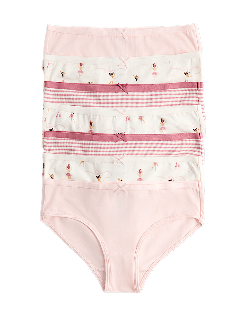 7 Pack Cotton With Stretch Ballerina Knickers (18 Mths - 10 Yrs)