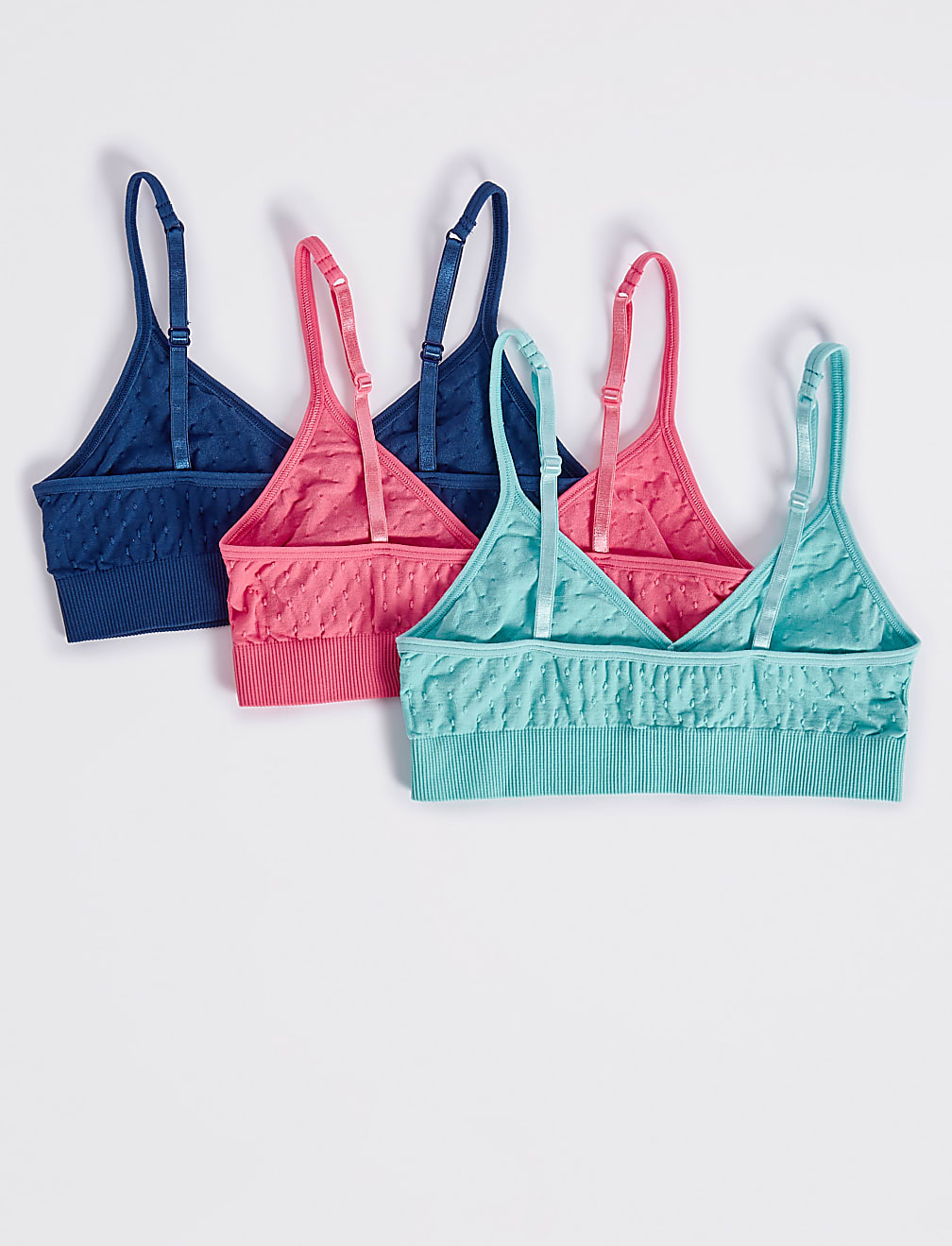 3 Pack Jacquard Spot Cropped Tops (6-16 Years)