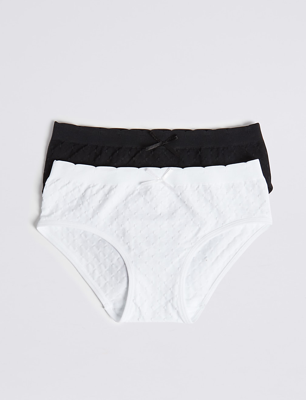 2 Pack Jacquard Spot Seamfree Bikini Knickers (6-16 Yrs)