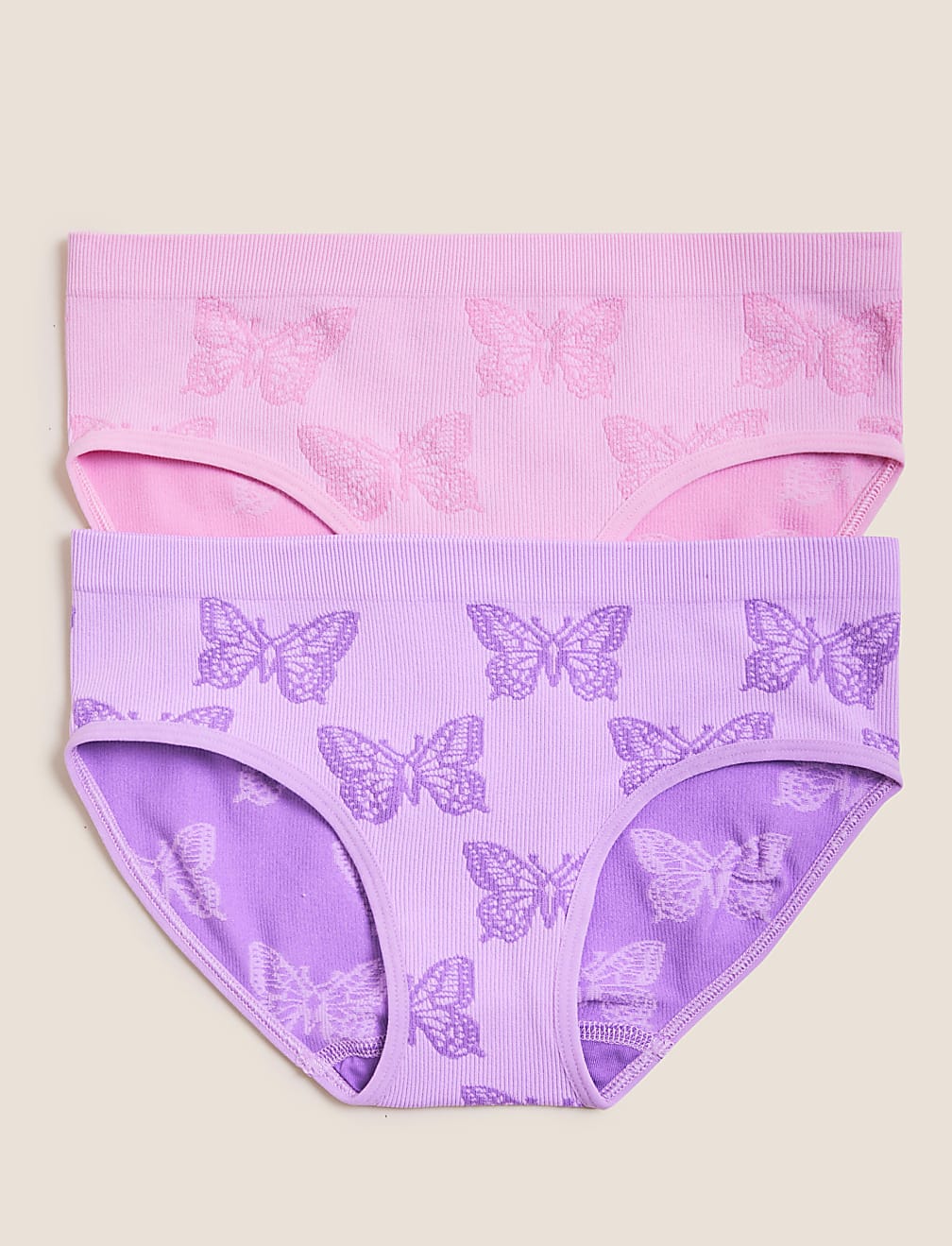 2pk Seamfree Butterfly Knickers (9-16 Yrs)