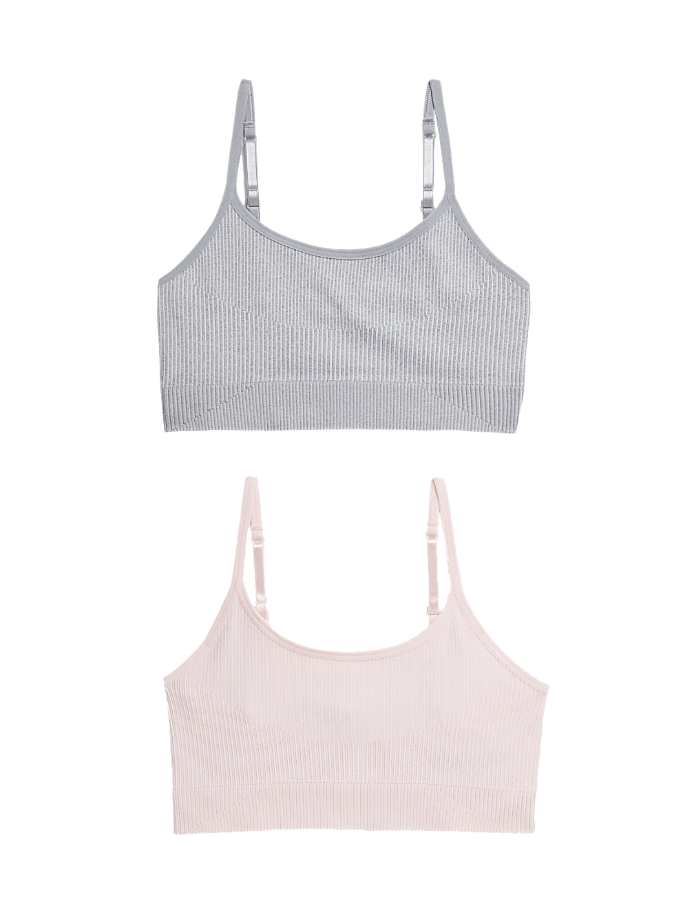 2pk Ribbed Crop Tops (9-16 Yrs)