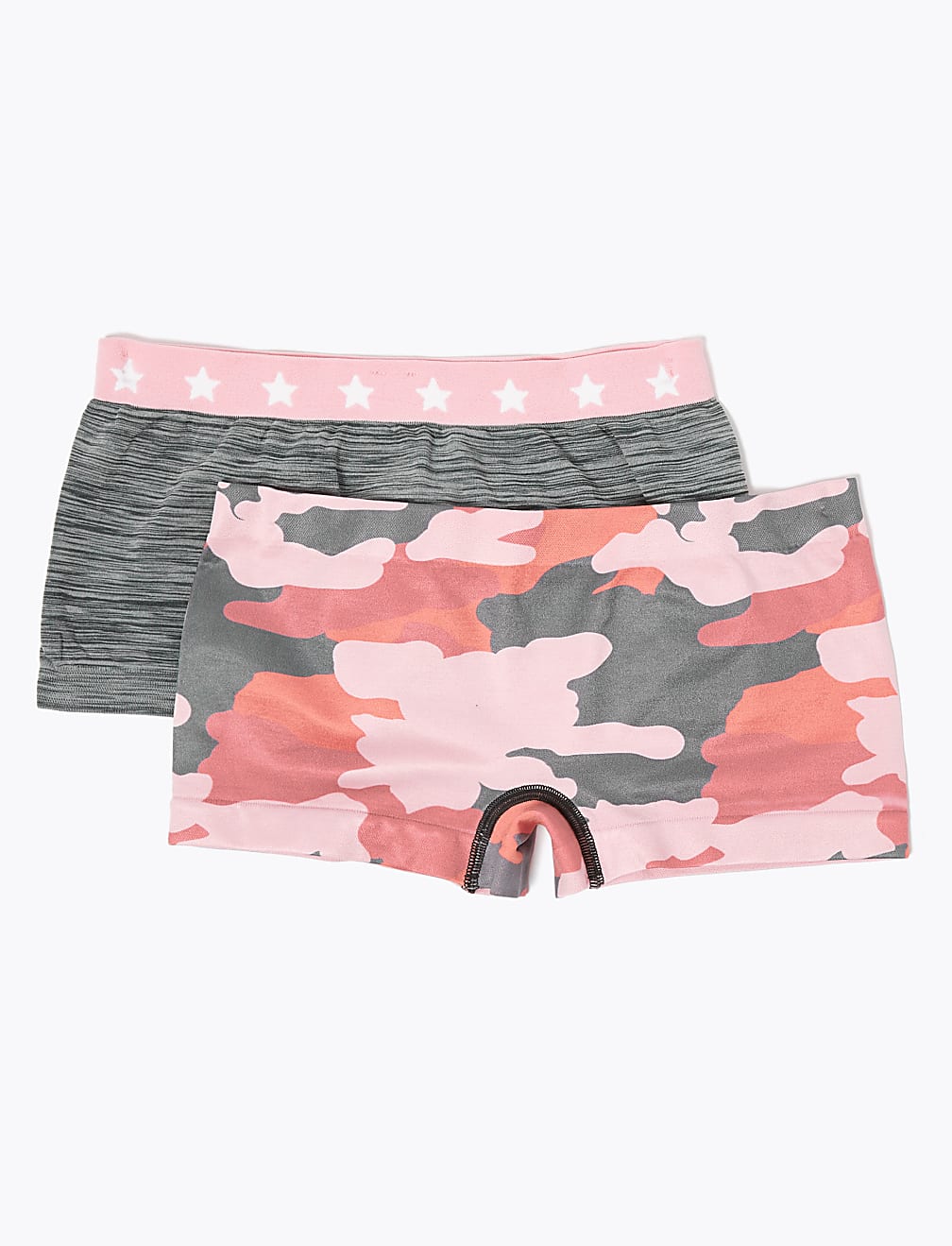 2 Pack Seamfree Camouflage Print Shorts