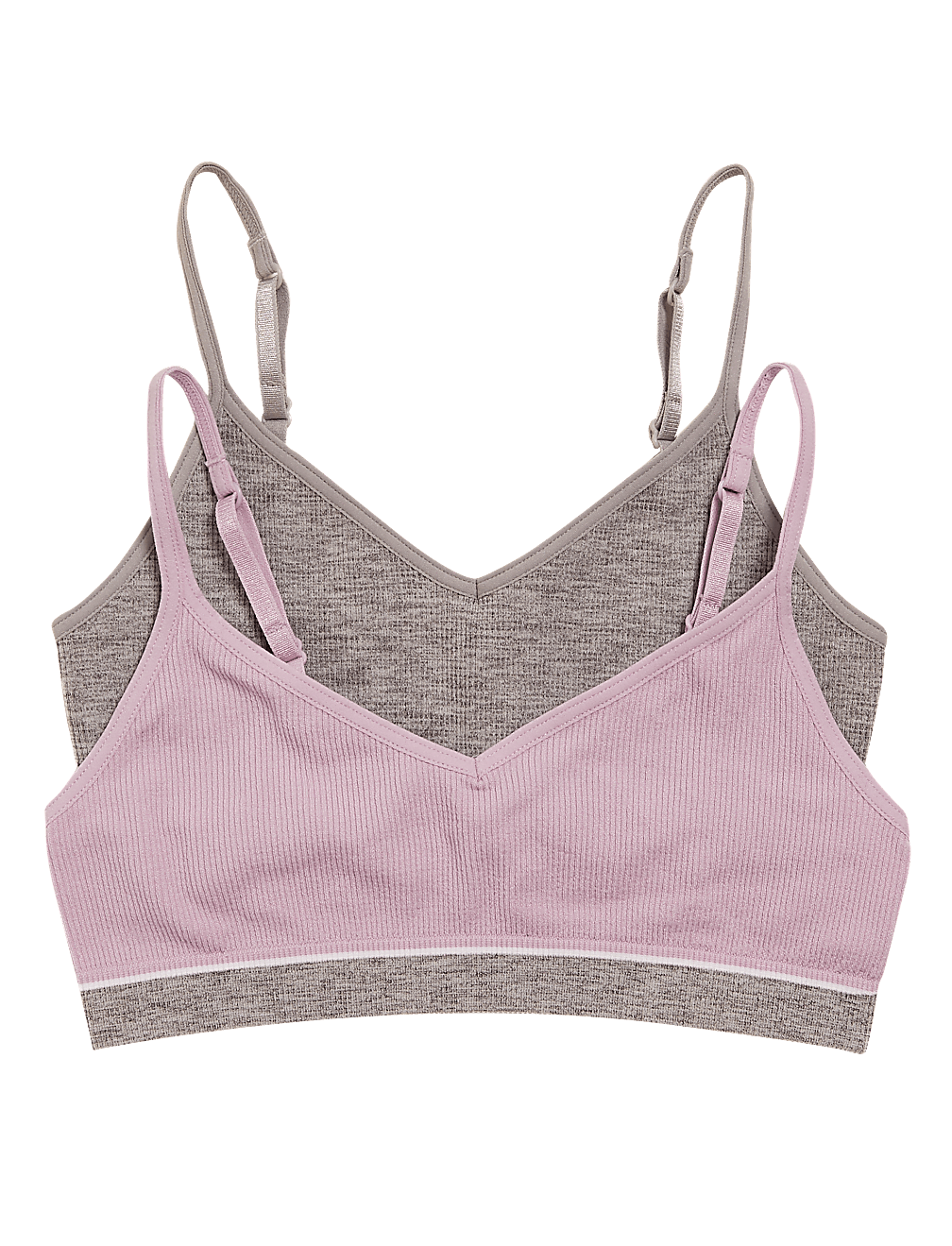 2pk Flexifit™ Ribbed Crop Tops (6-16 Yrs)
