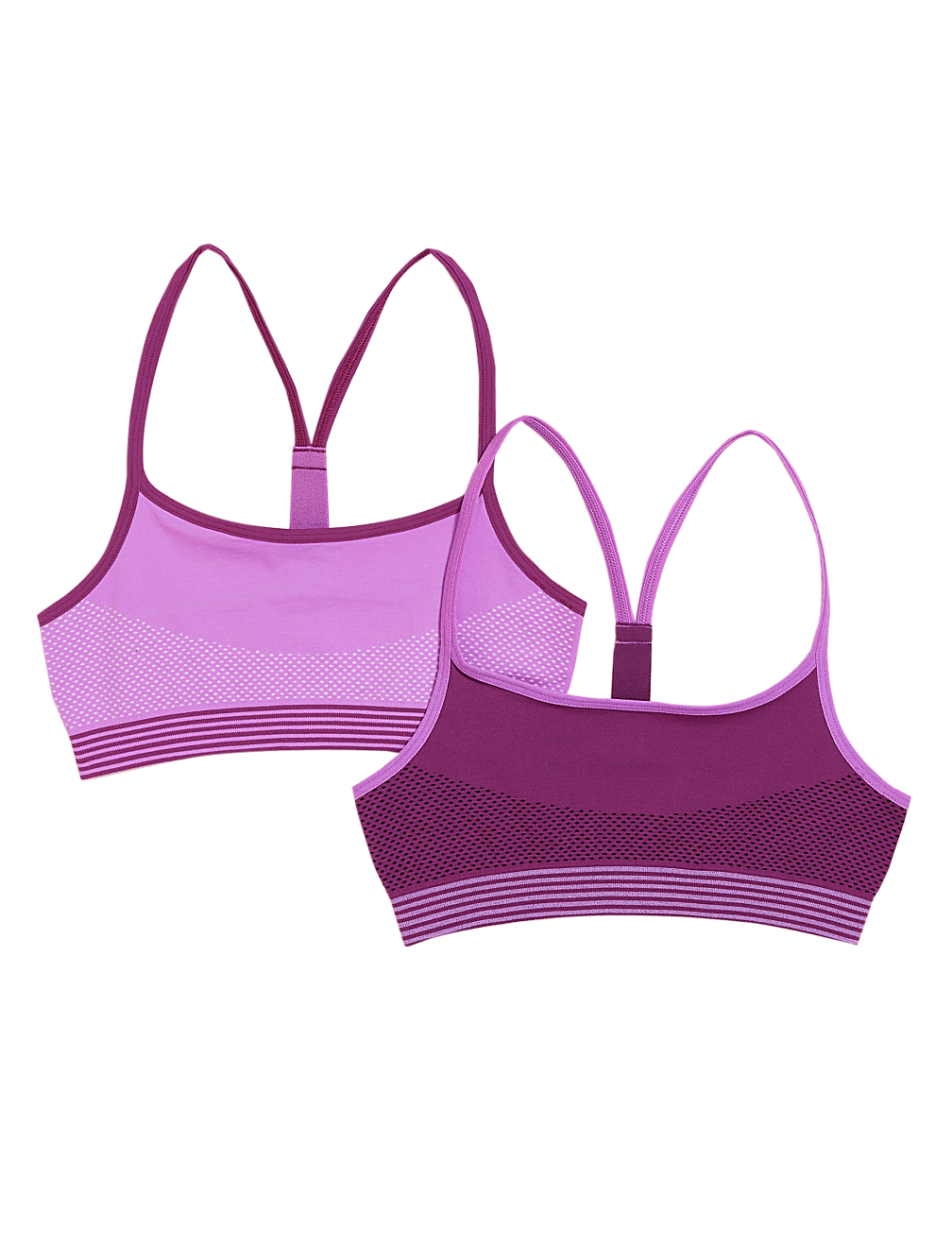 2pk Seamfree Strappy Crop Tops (6-16 Yrs)