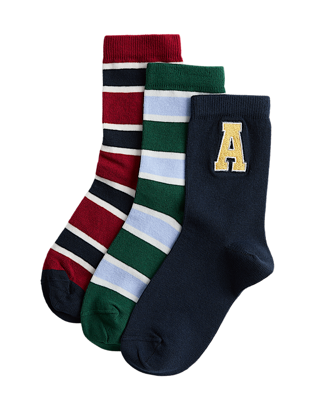 3 Pack Cotton Rich Ankle Socks (6 Small - 7 Large)