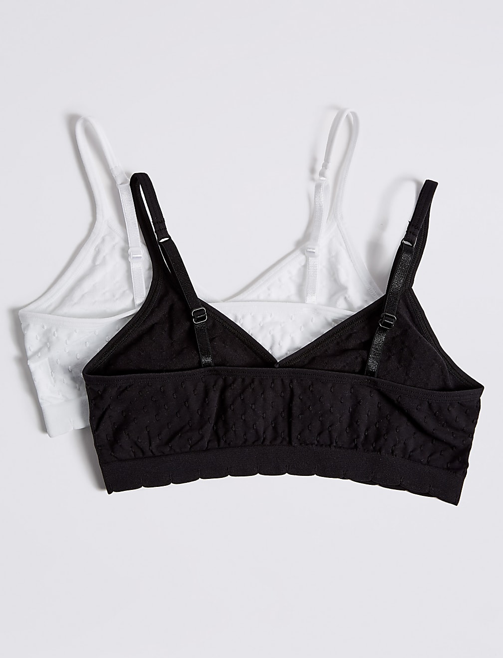 2 Pack Jacquard Spot Seamfree Cropped Tops (9-16 Yrs)