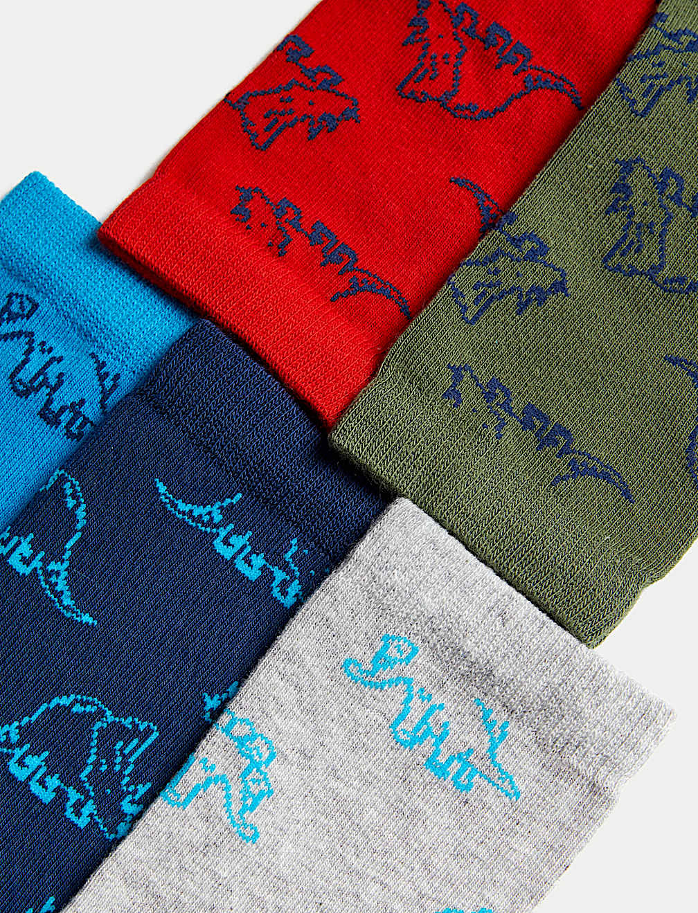 5pk Cotton Rich Dinosaur Socks (6 Small –7 Large)