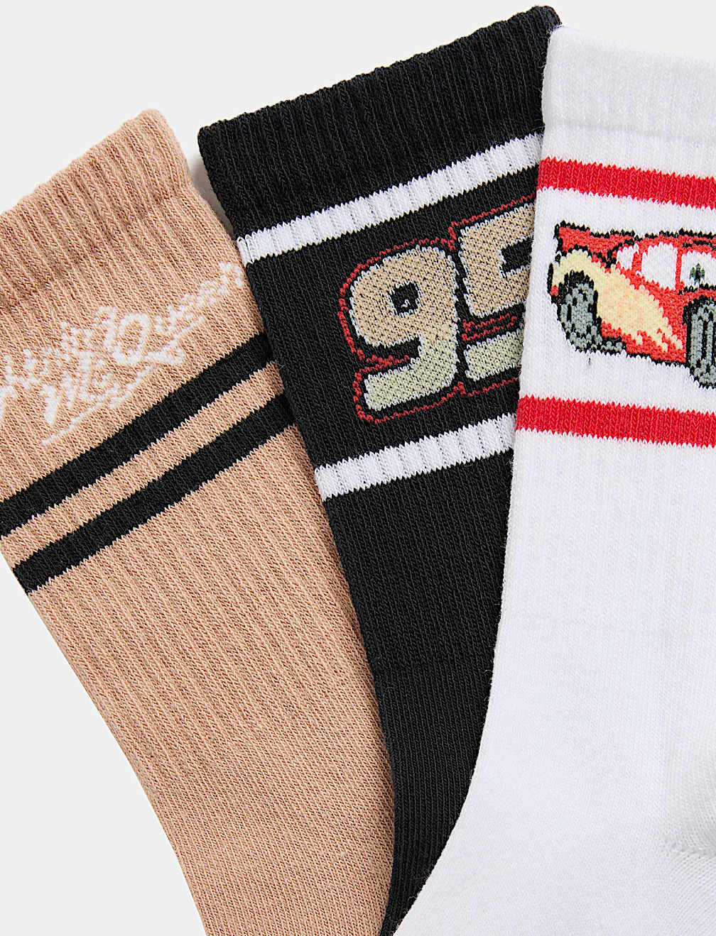 3pk Cotton Rich Pixar™ Cars Socks (6 Small-7 Large)