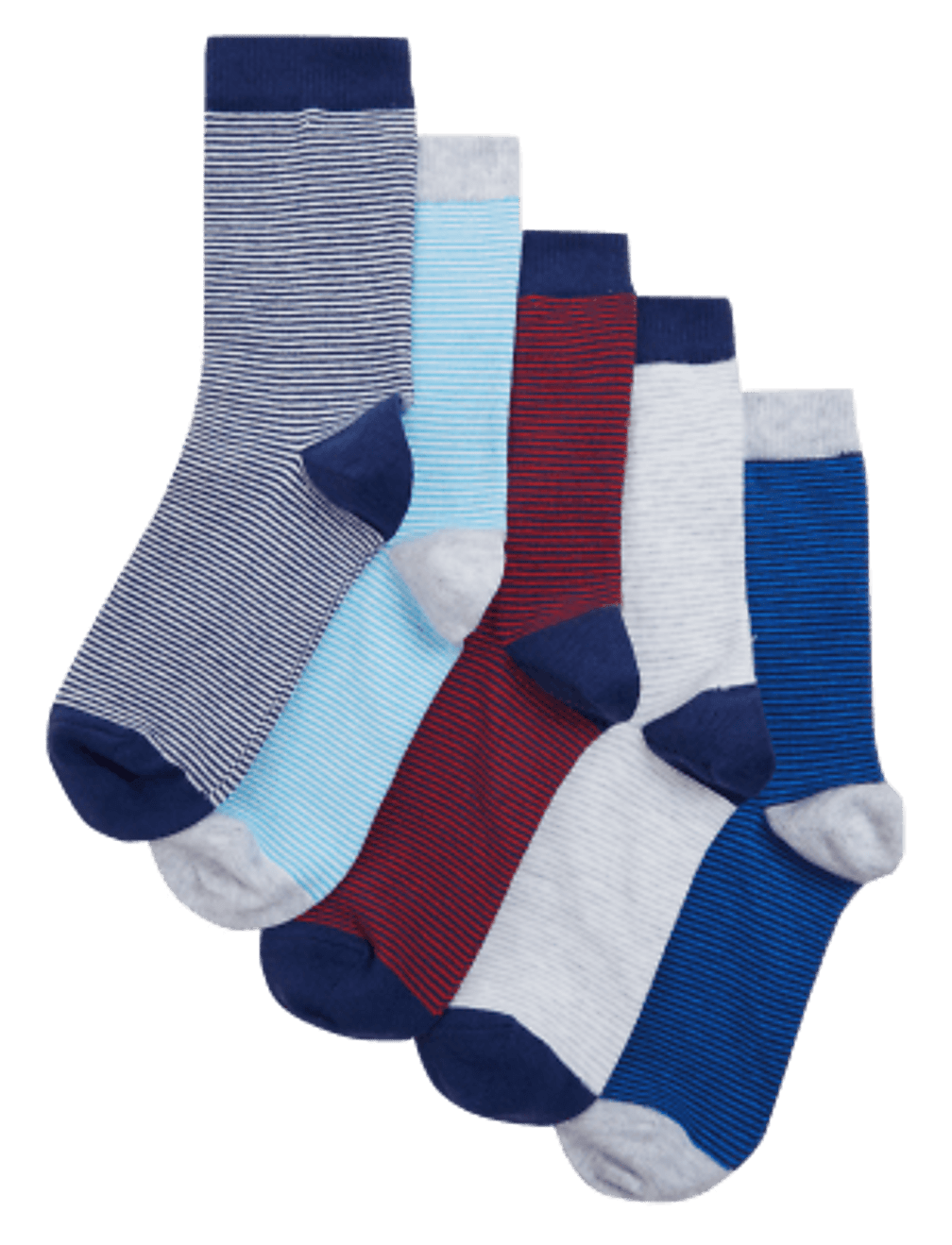 5pk Cotton Rich Striped Socks