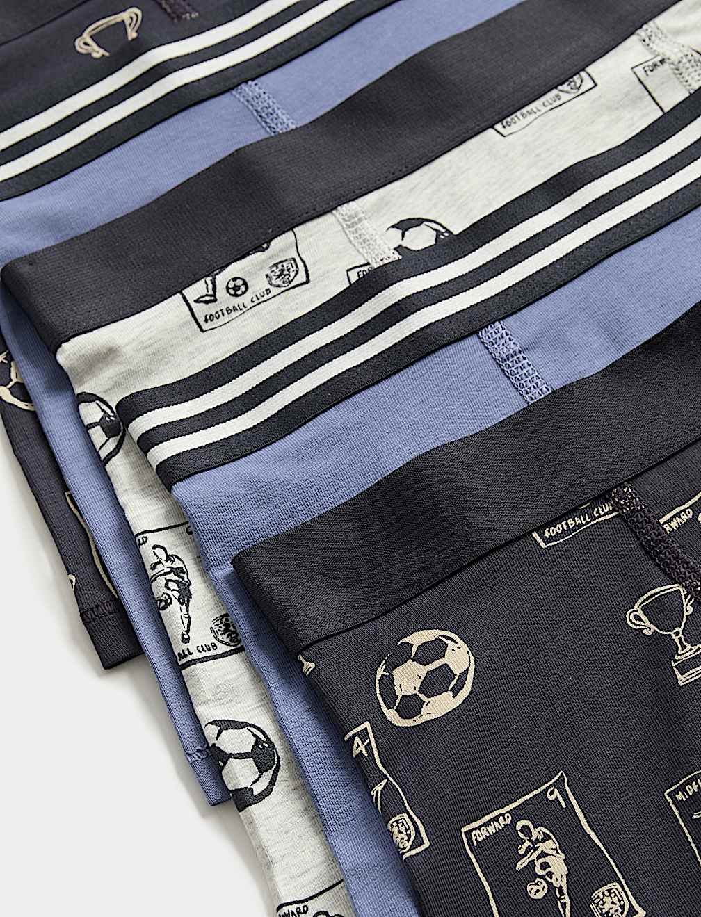 5 Pack Cotton Rich Football Trunks (5-16 Yrs)