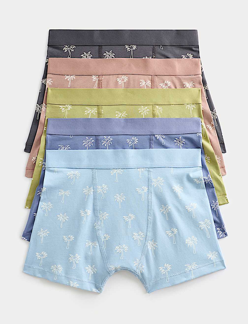 5 Pack Cotton Rich Patterned Trunks (5-16 Yrs)