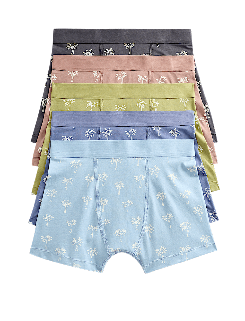 5 Pack Cotton Rich Patterned Trunks (5-16 Yrs)
