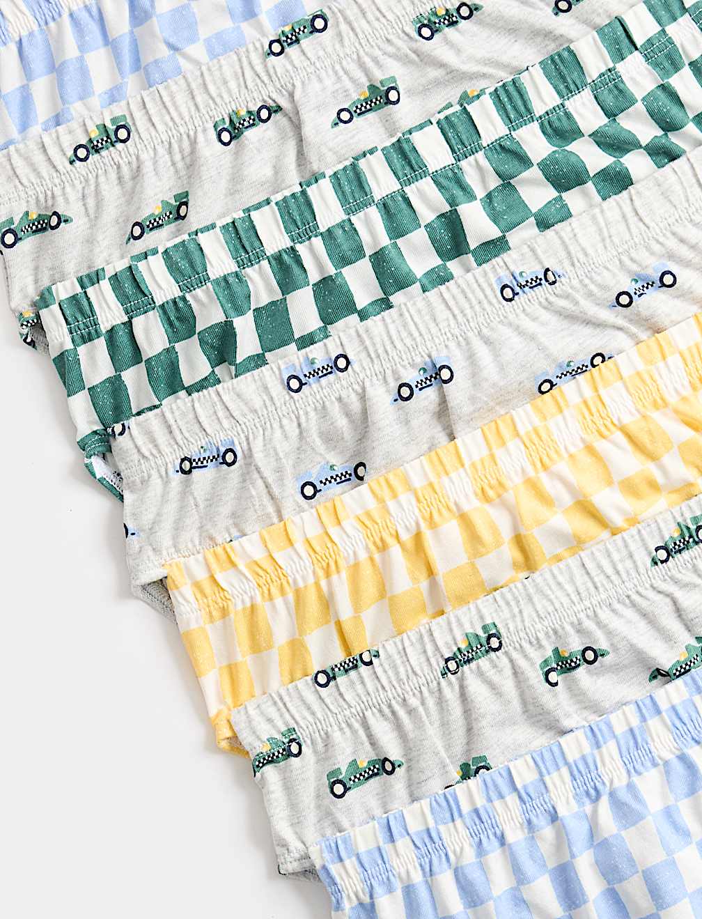 7 Pack Car & Checkerboard Pure Cotton Briefs (18 Mths-14 Yrs)