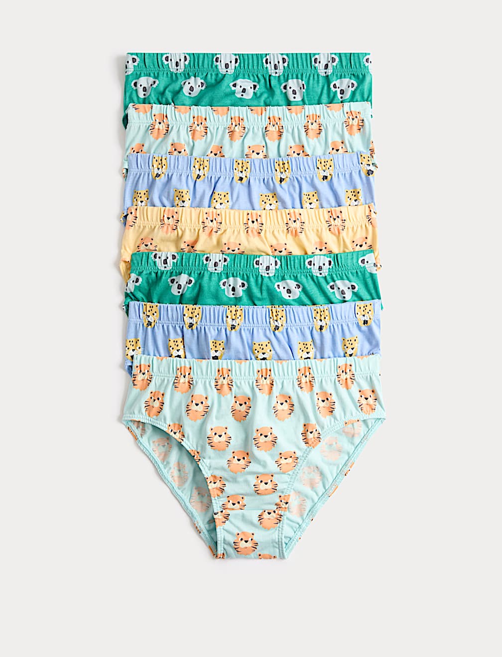 7 Pack Pure Cotton Animal Briefs (18 Mths-14 Yrs)