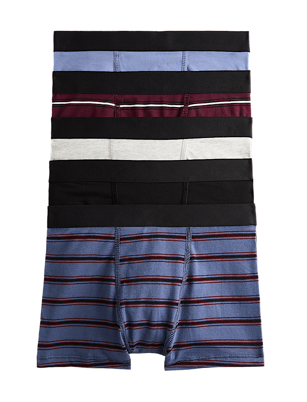 5 Pack Cotton Rich Striped Trunks (5-16 Yrs)