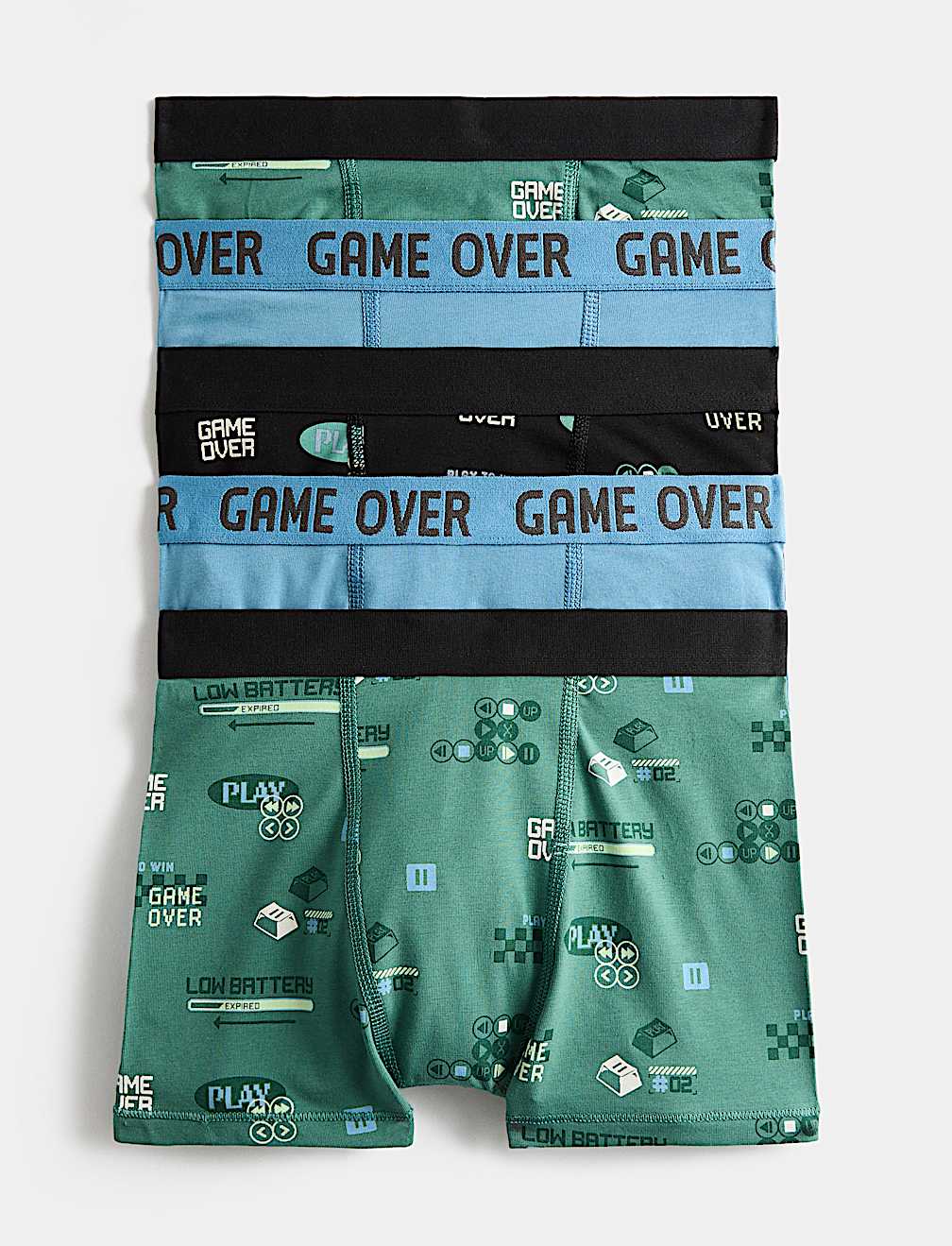 5 Pack Cotton Rich Gaming Trunks (5-16 Yrs)