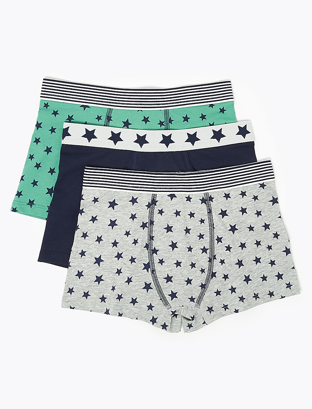 5 Pack Cotton Rich Star Print Trunks (2-16 Yrs)