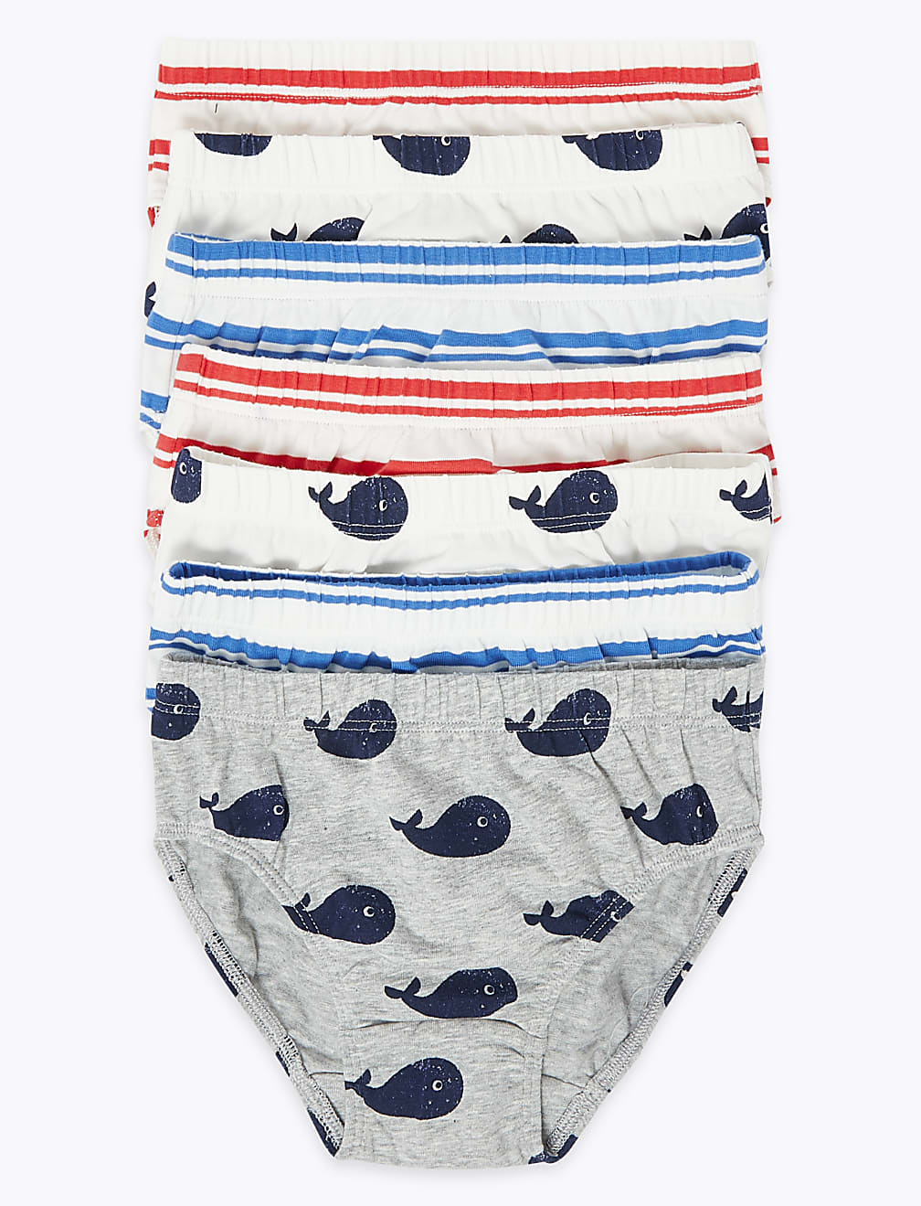 7 Pack Cotton with Stretch Nautical Briefs (2-7 Yrs)