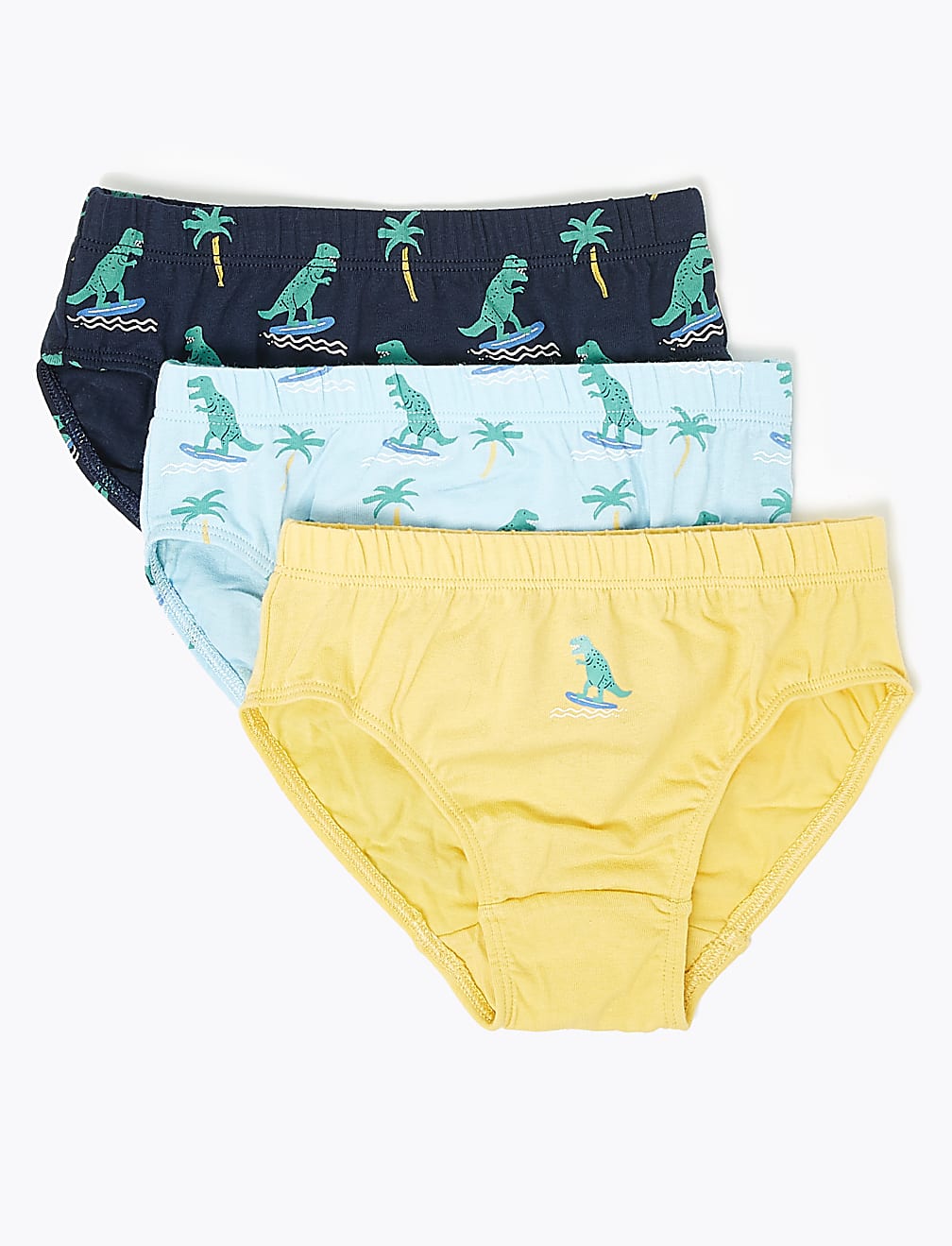 7 Pack Dinosaur Print Briefs (2-7 Yrs)