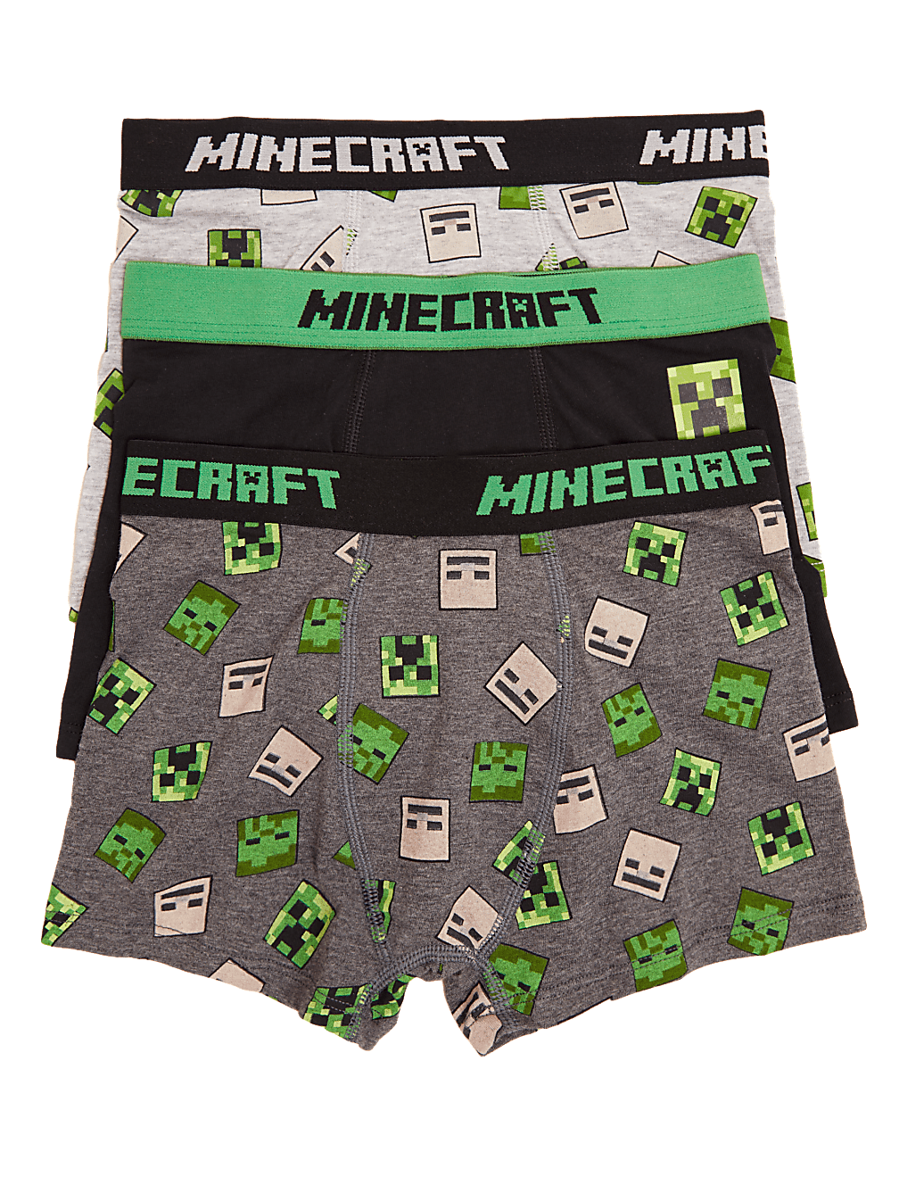 3pk Cotton with Stretch Minecraft™ Trunks (2-16 Yrs)