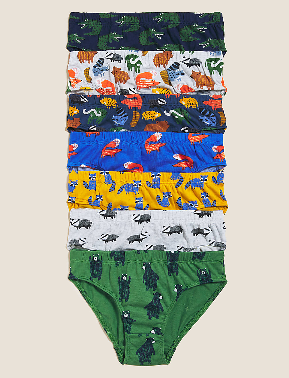 7pk Animal Briefs (271/2lbs - 7 Yrs)