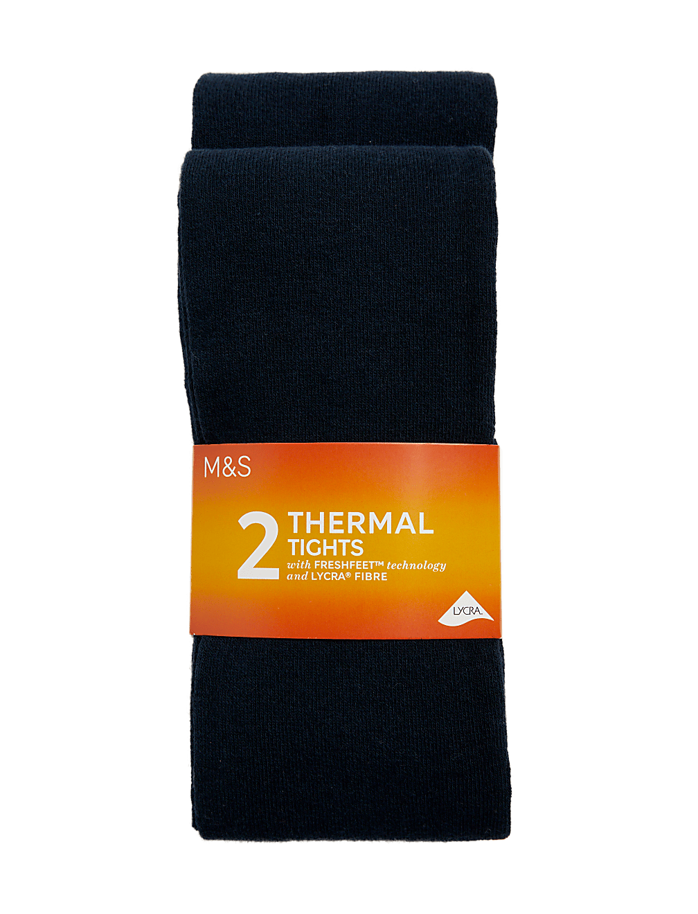 2pk Cotton Rich Thermal Tights (4-14 Yrs)