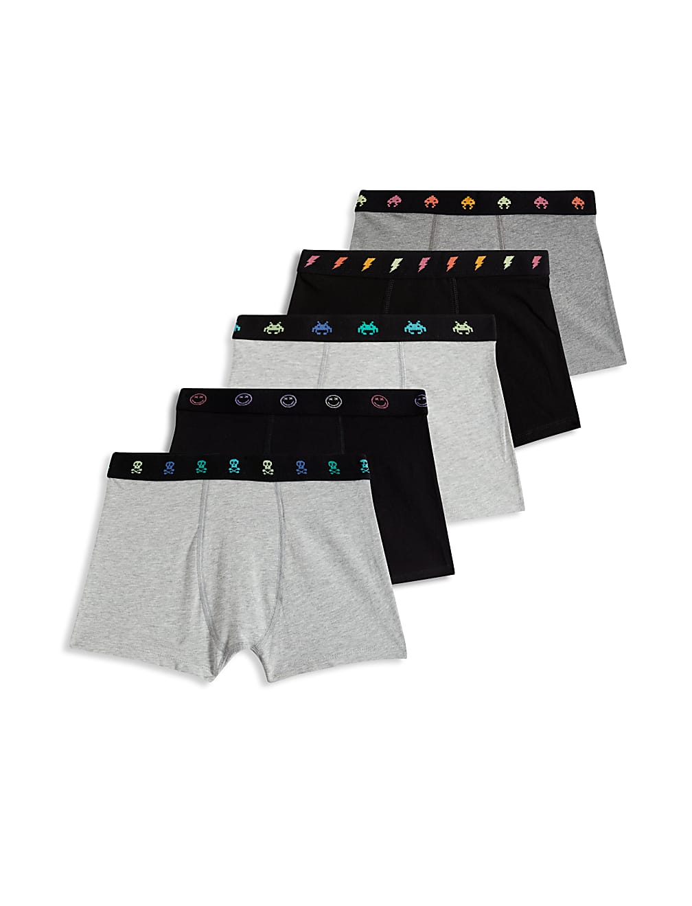 5pk Cotton Rich Design Waistband Trunks