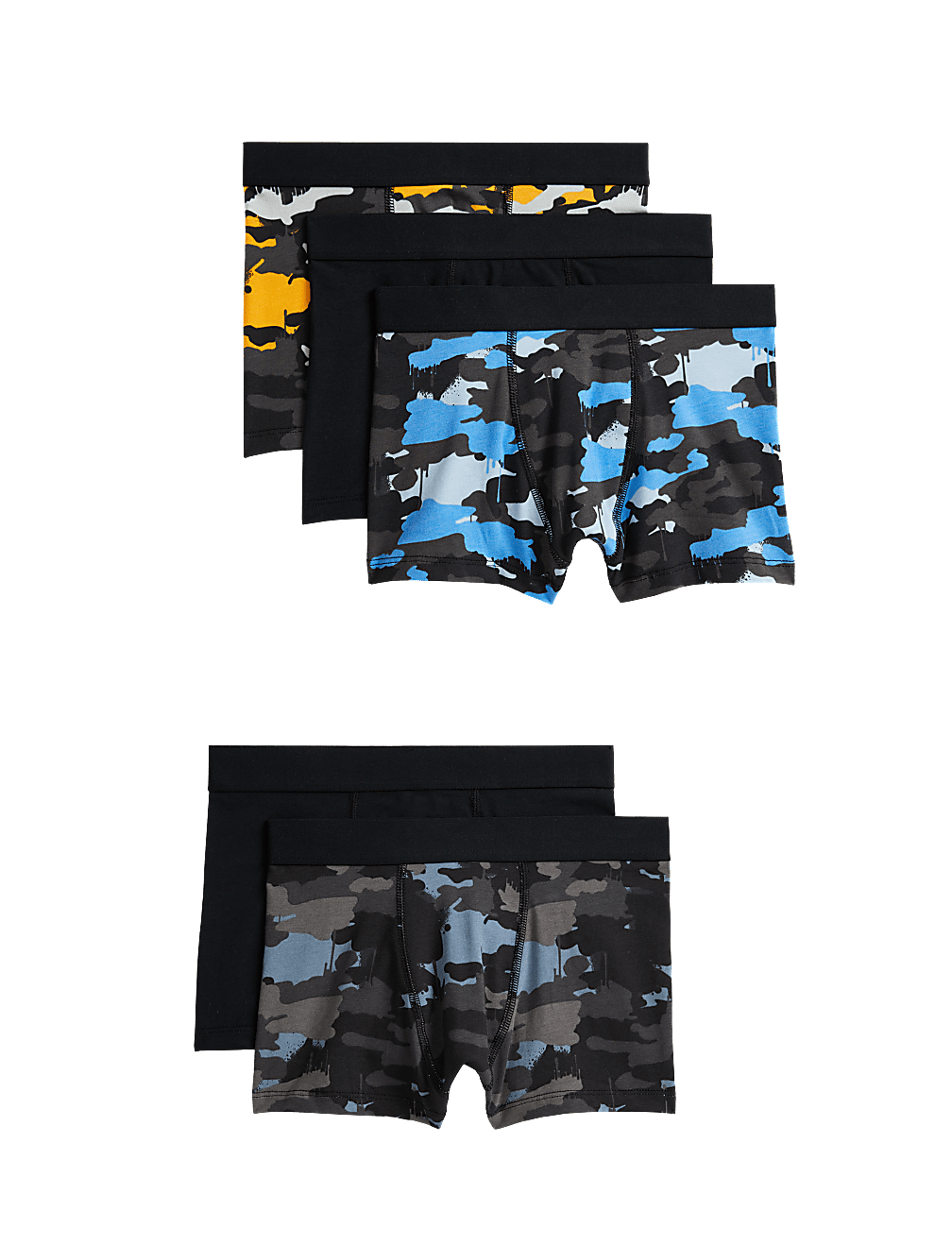5pk Cotton Rich Camo Trunks