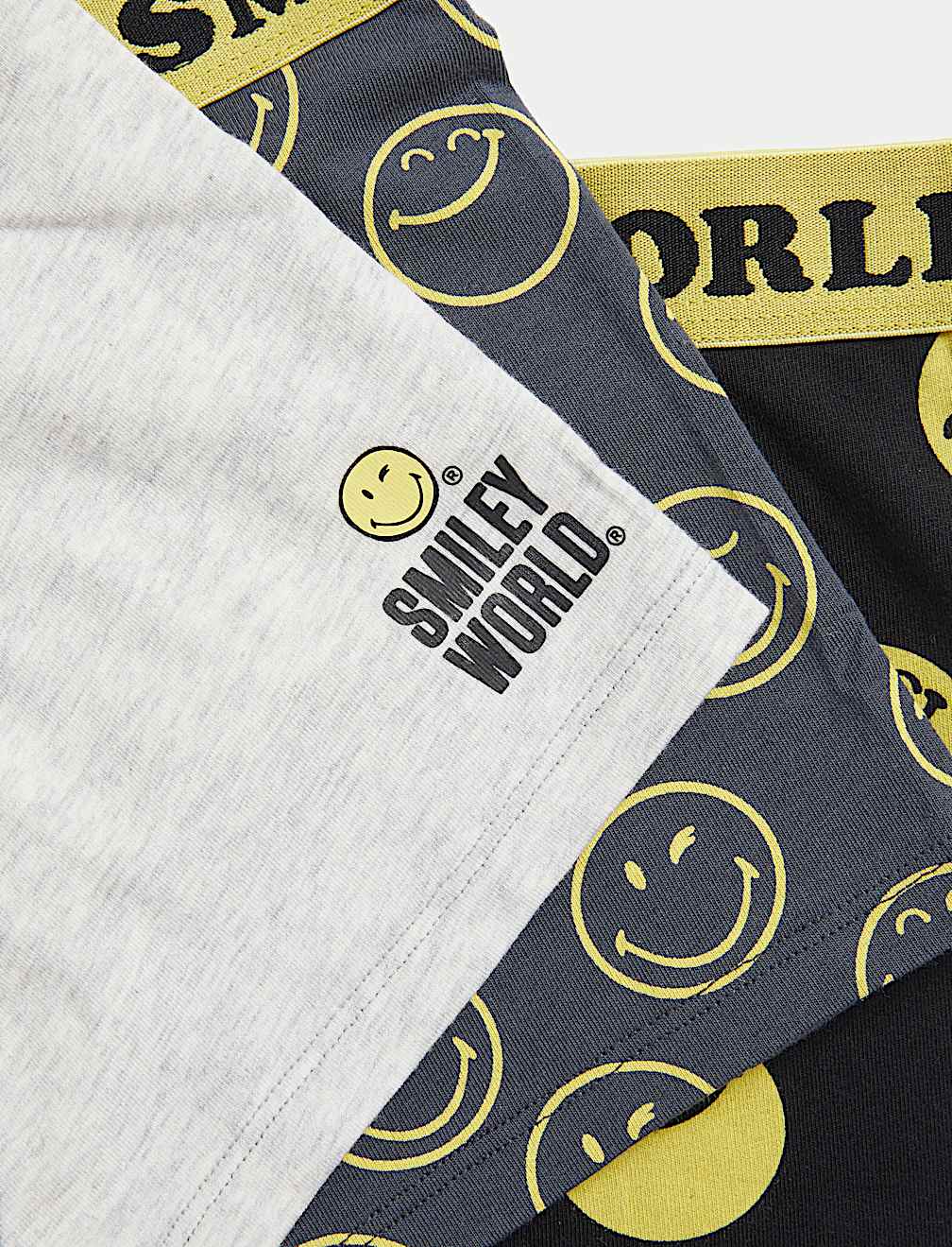 3pk Cotton with Stretch SmileyWorld® Trunks (5-16 Yrs)