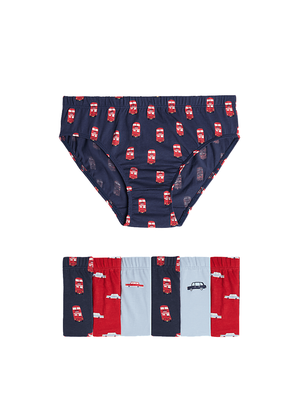 7pk Pure Cotton Transport Briefs (2-8 Yrs)