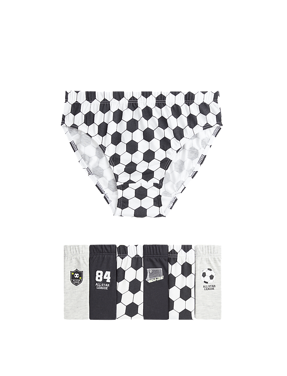 7pk Pure Cotton Football Briefs (2-8 Yrs)