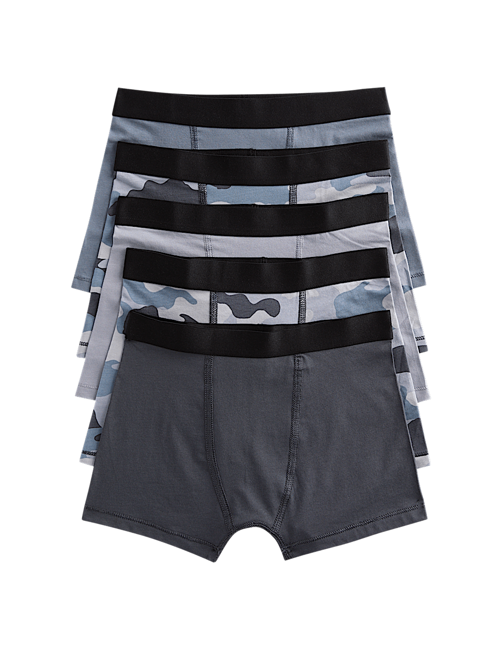 5 Pack Cotton Rich Camo Trunks (5-16 Yrs)