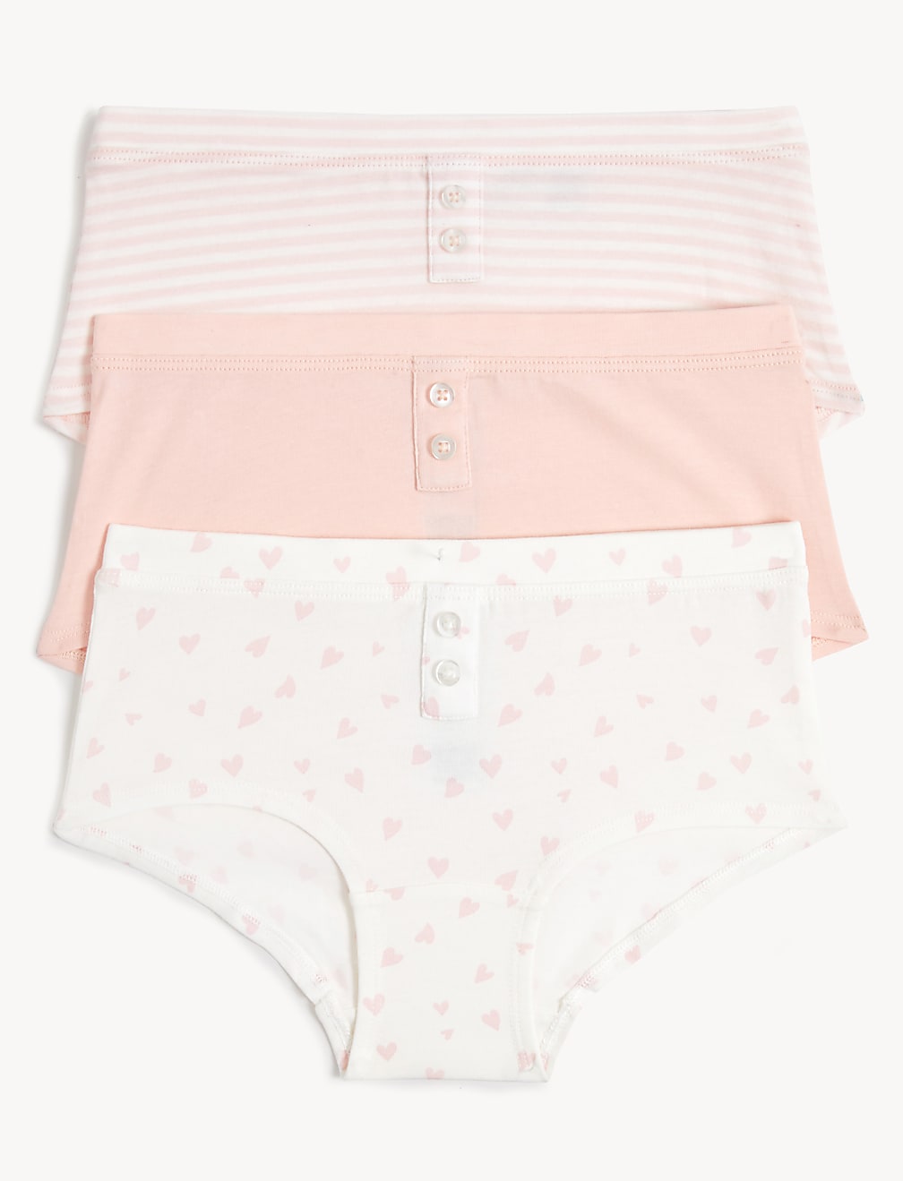 3pk Cotton with Stretch Patterned Shorts