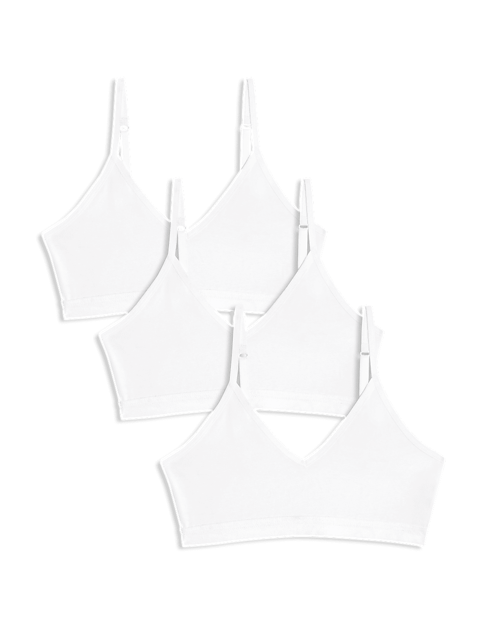 3pk Cotton with Stretch Crop Tops (6-16 Yrs)