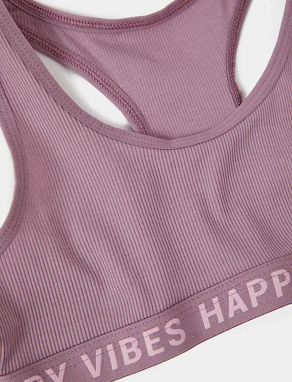 3pk Cotton with Stretch Ribbed Crop Tops (6-16 Yrs)