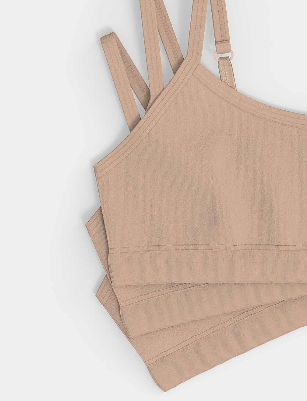 3pk Cotton with Stretch Crop Tops (6-16 Yrs)