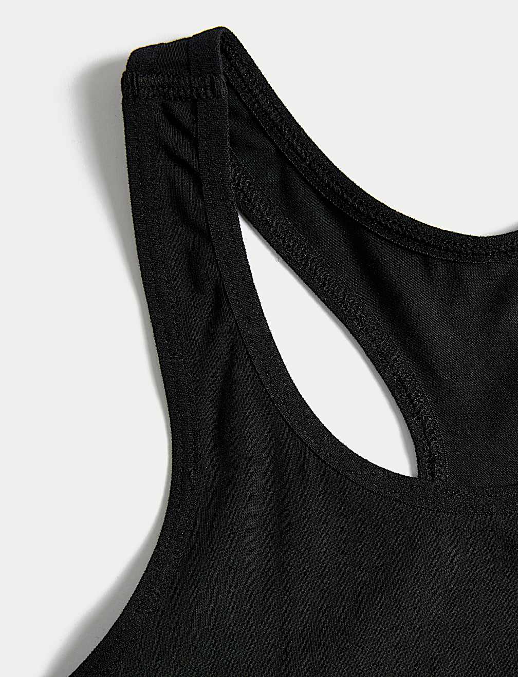 3pk Cotton with Stretch Racer Back Crop Tops (6-16 Yrs)