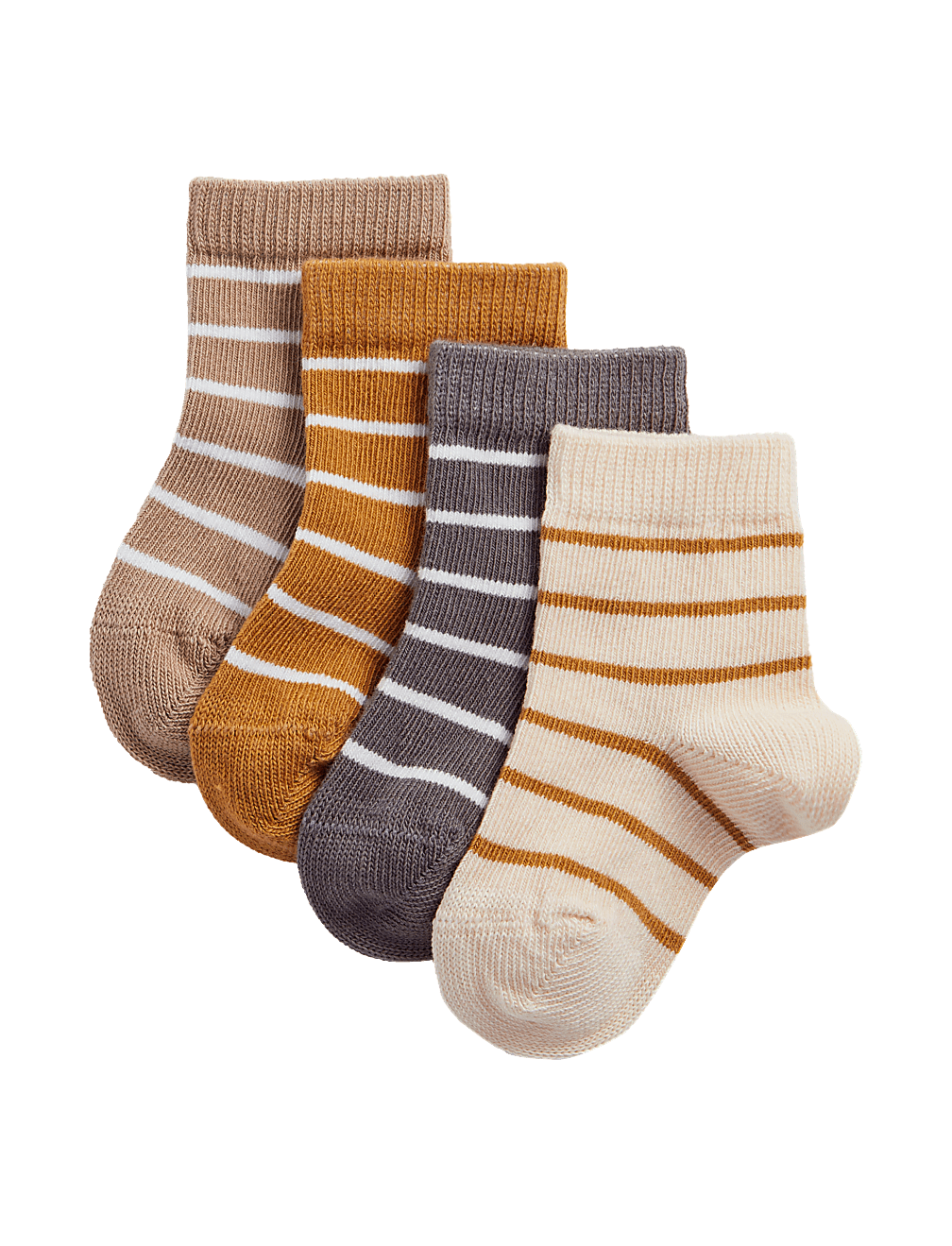 4pk Cotton Rich Striped Baby Socks