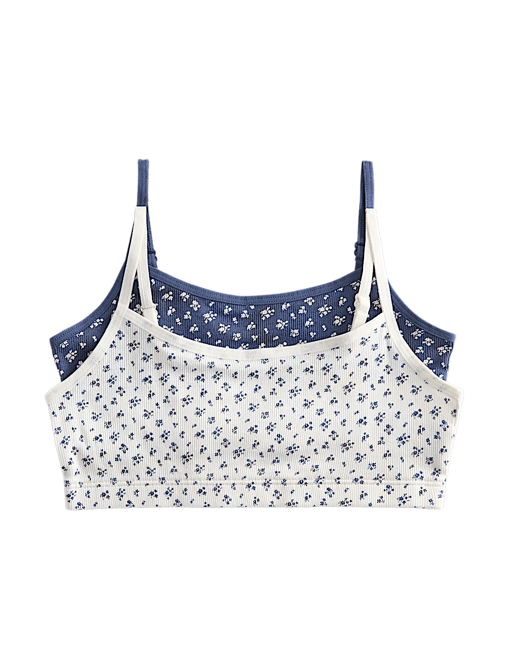 2 Pack Cotton Rich Floral Crop Tops (7-16 Yrs)