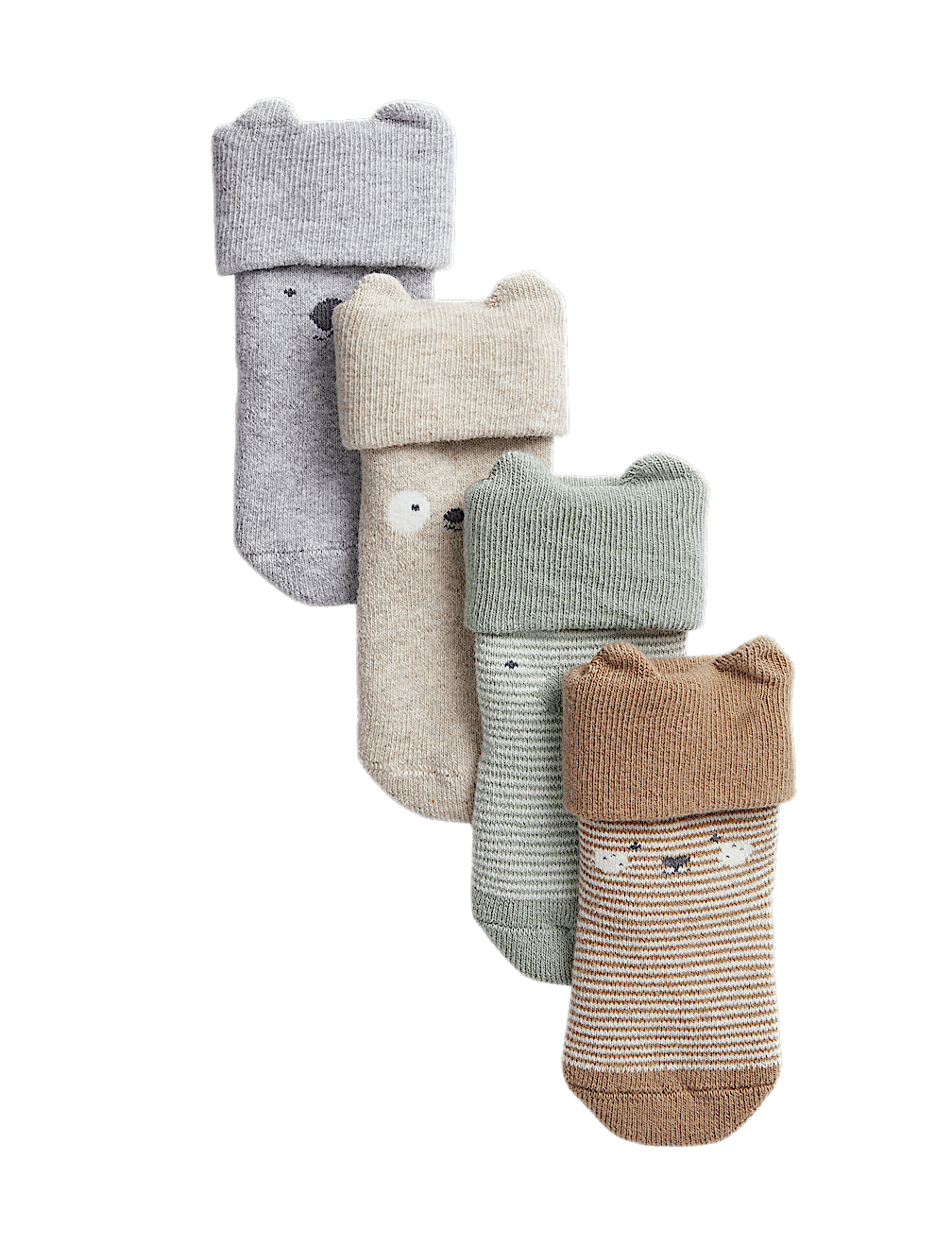4pk Cotton Rich Striped Baby Socks (0-3 Yrs)