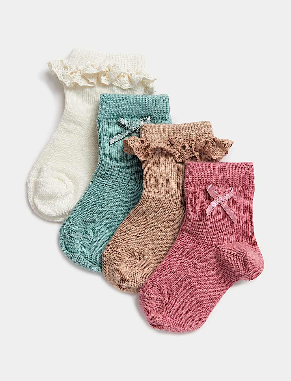 4pk Cotton Rich Frill Socks (0-3 Yrs)